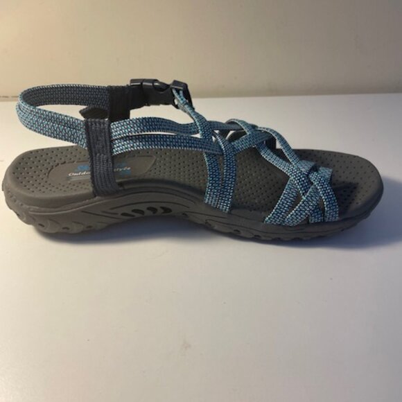 Skechers Regae - Irie Mon Sport Thong Sandals Blue Size 6 New - Picture 3 of 3